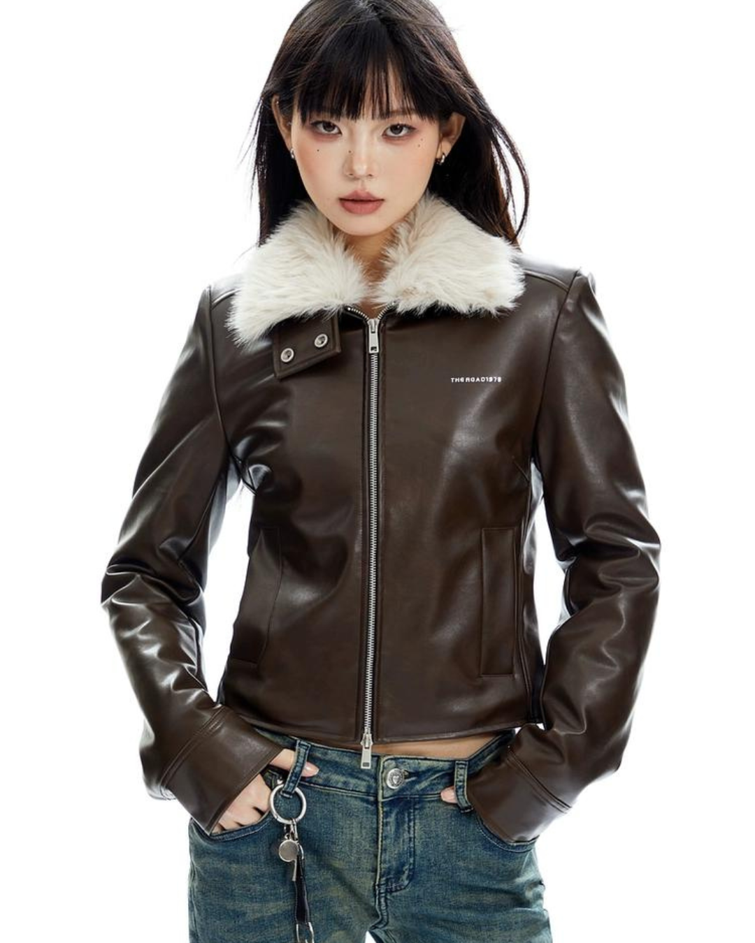 Fur Slim Leather Jacket APA0008