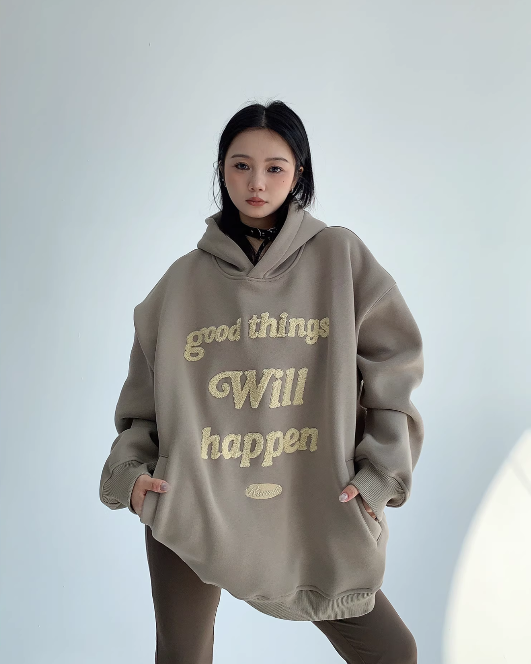 Logo Embroidered Sweatshirt Hoodie YLS0689