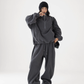 Half-Zip Stand Collar Fleece Top / Wide-Leg Sweatpants ACS0300