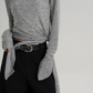 Asymmetry Crew Neck Tops SRS0331