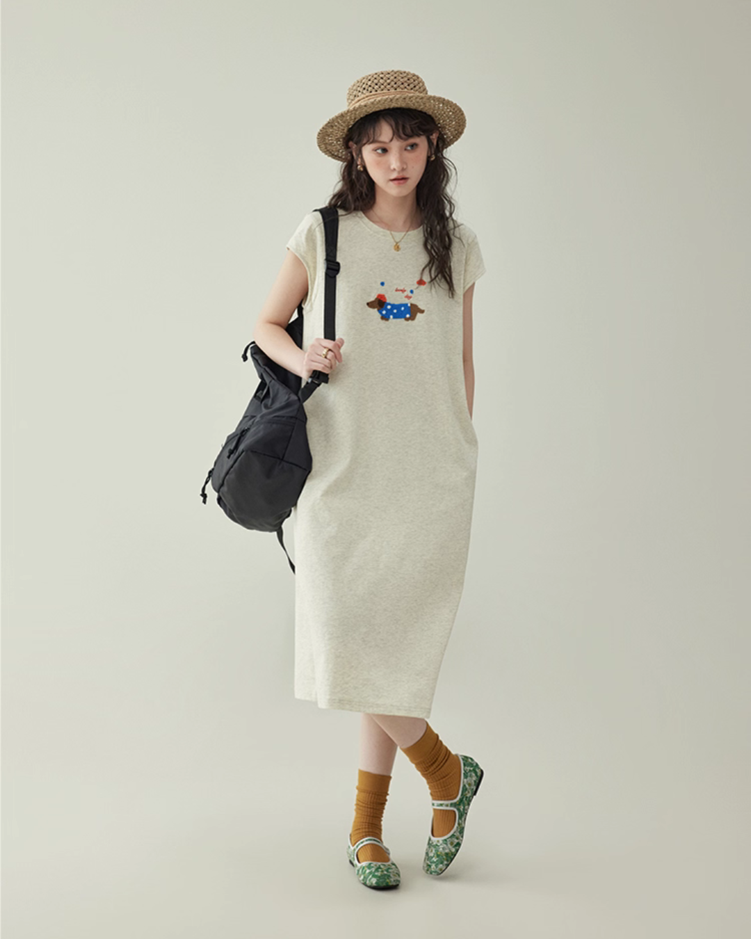 French Sleeve T-Shirt Dress AMU0035