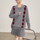 Argyle Knit Tops / Knit Mini Skirt SUY0028