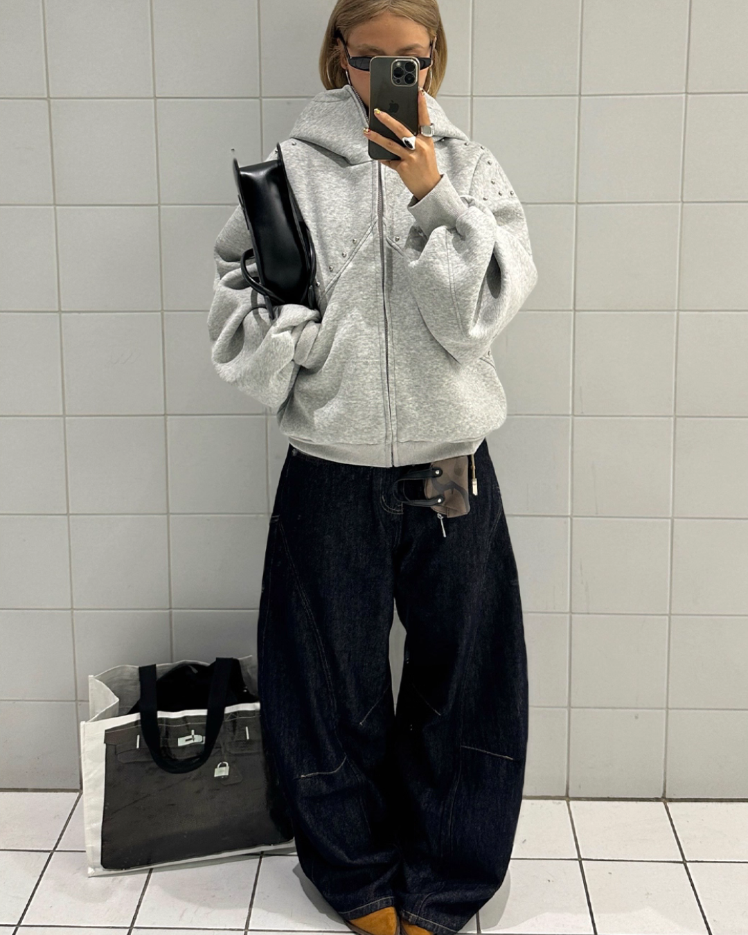 Ear Hood Long Sleeve Zip Hoodie BLB0031