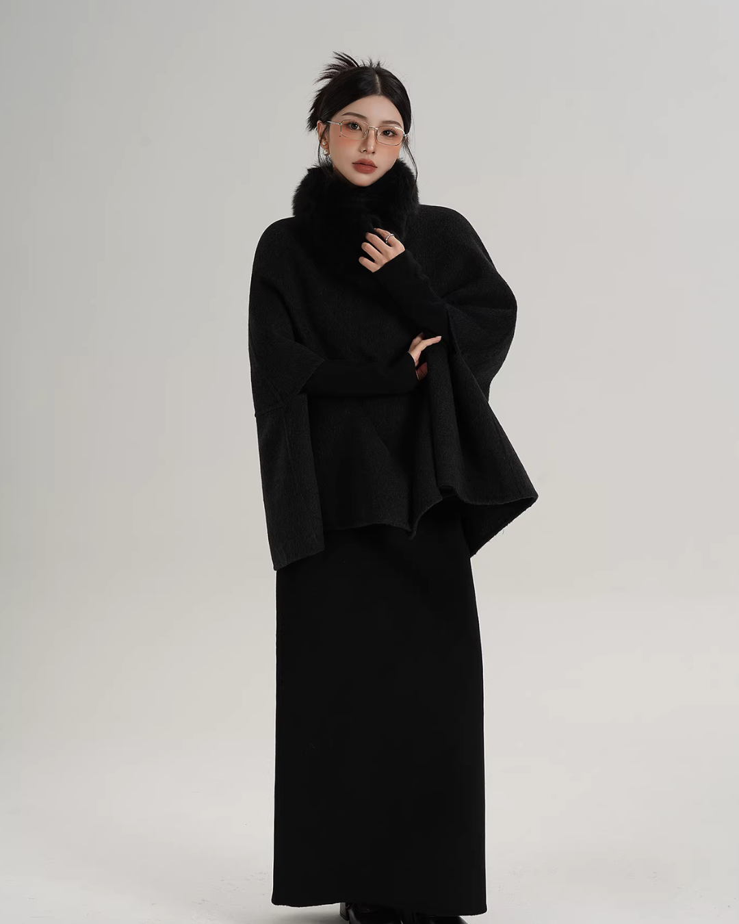 Fur Muffler Cape Coat SRS0402