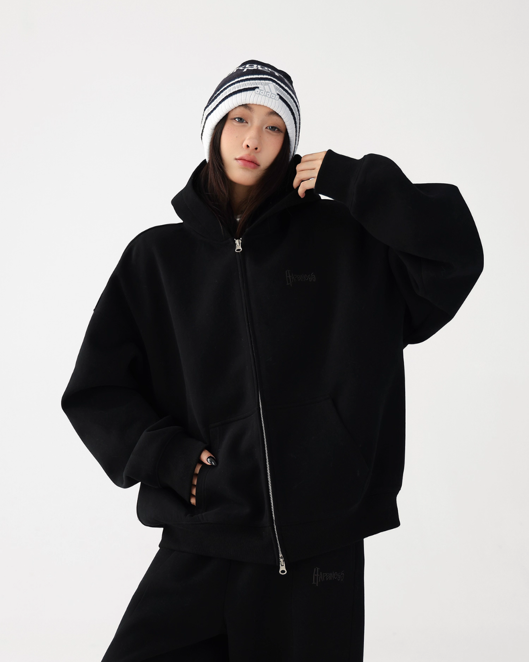 Basic Simple Zip Hoodie / Wide Sweatpants ACS0327