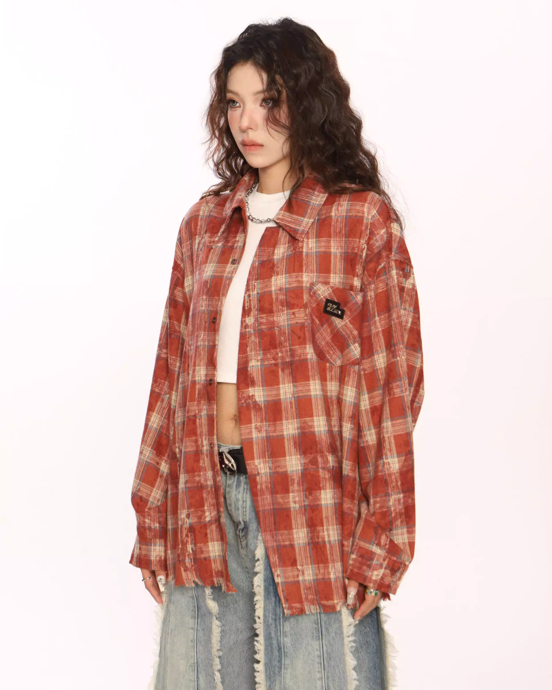 Retro Plaid Distressed Shirt BGS0044