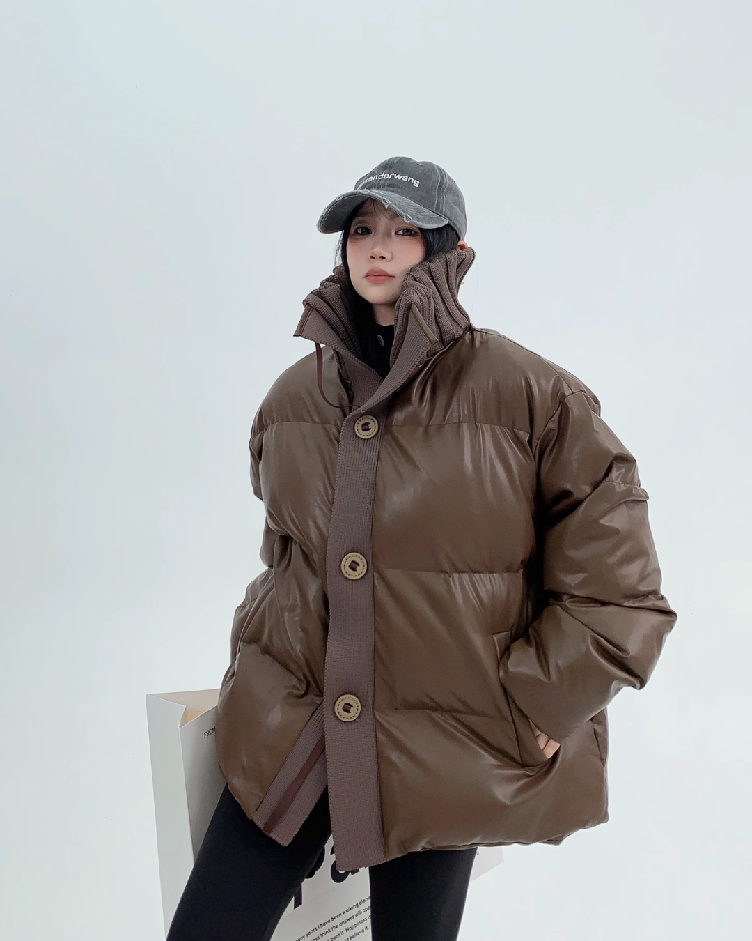 High Neck Volume Down Coat YLS0653