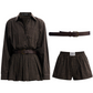 Plaid Pleated Shirt Dress TUW0006