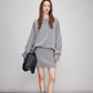 Sheep Wool Pullover Knit Top / Waist Short Skirt TEO0004