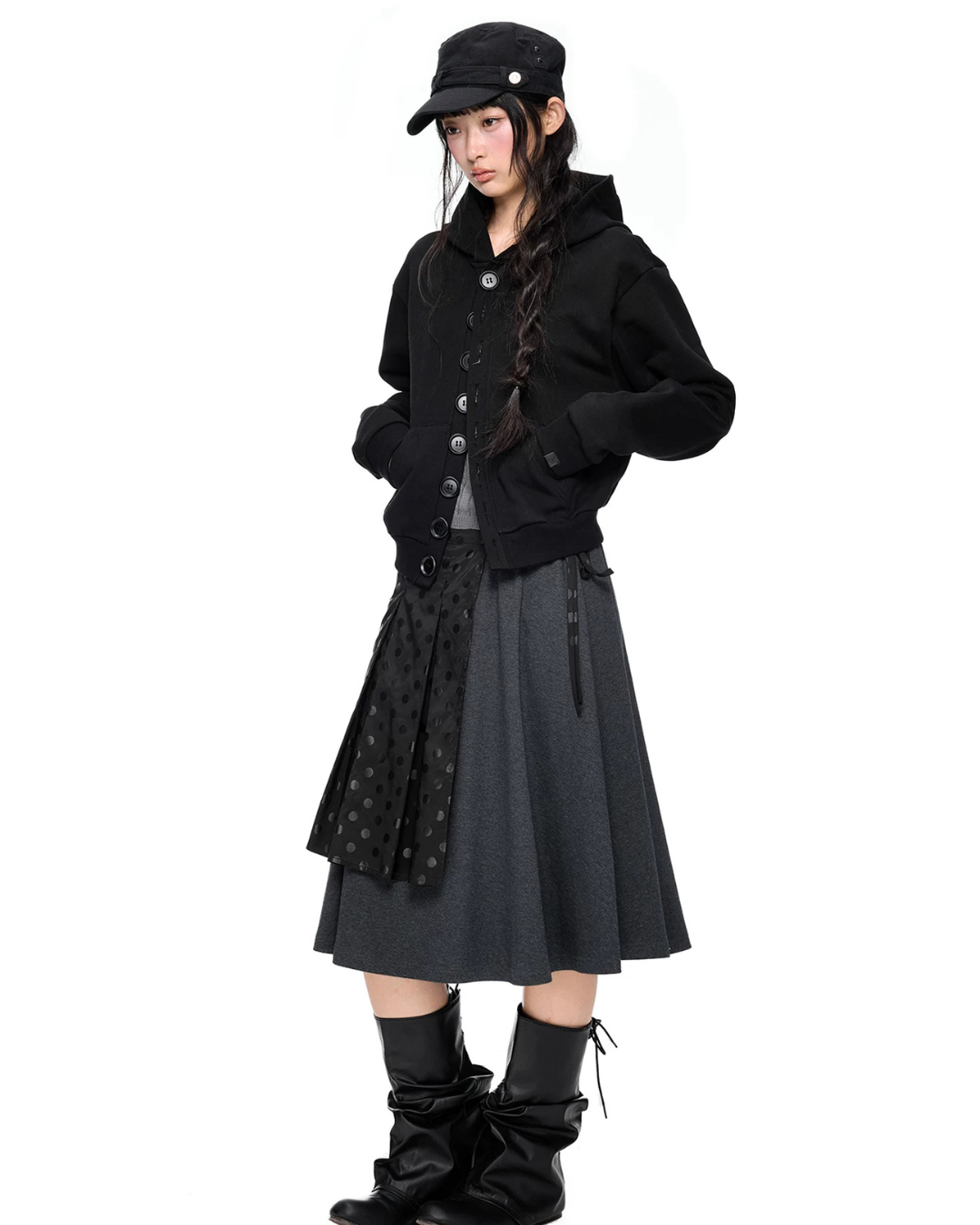 Multi-Button Short Hoodie Cardigan EZK0108