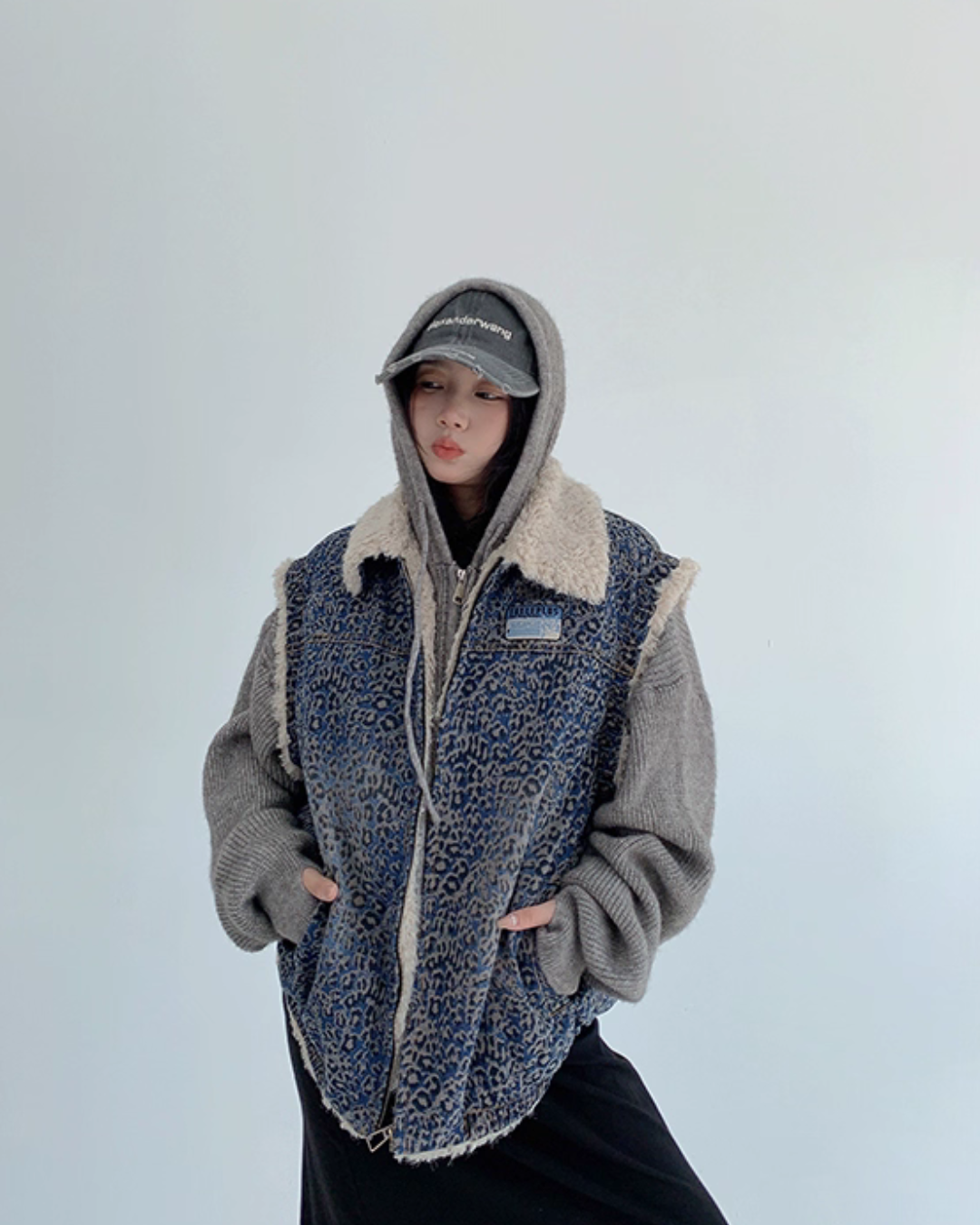 Vintage Denim Sherpa Vest YLS0998