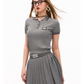 Polo Rib Knit Top / Pleated Skirt MDB0001
