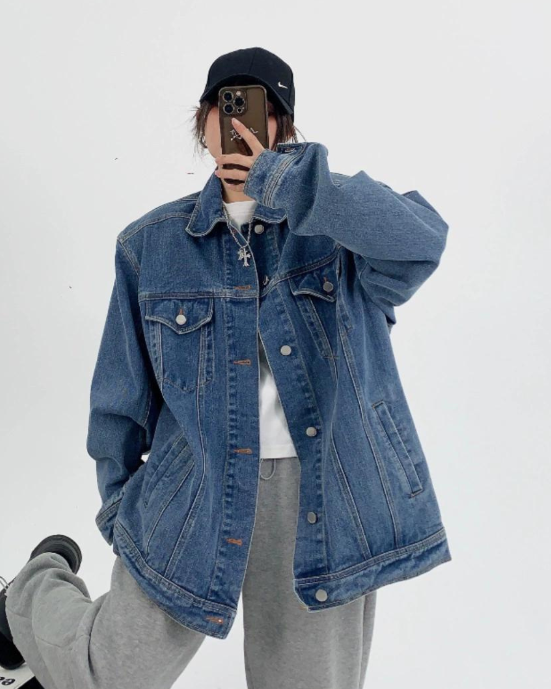 Back Logo Denim Jacket YLS0132