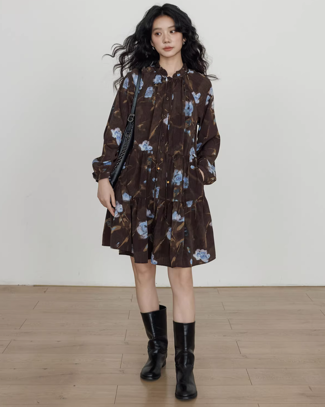 Retro Flower Print Dress VAS0184