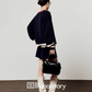 V-Neck Knit Cardigan/A-Line Mini Skirt LLA0579