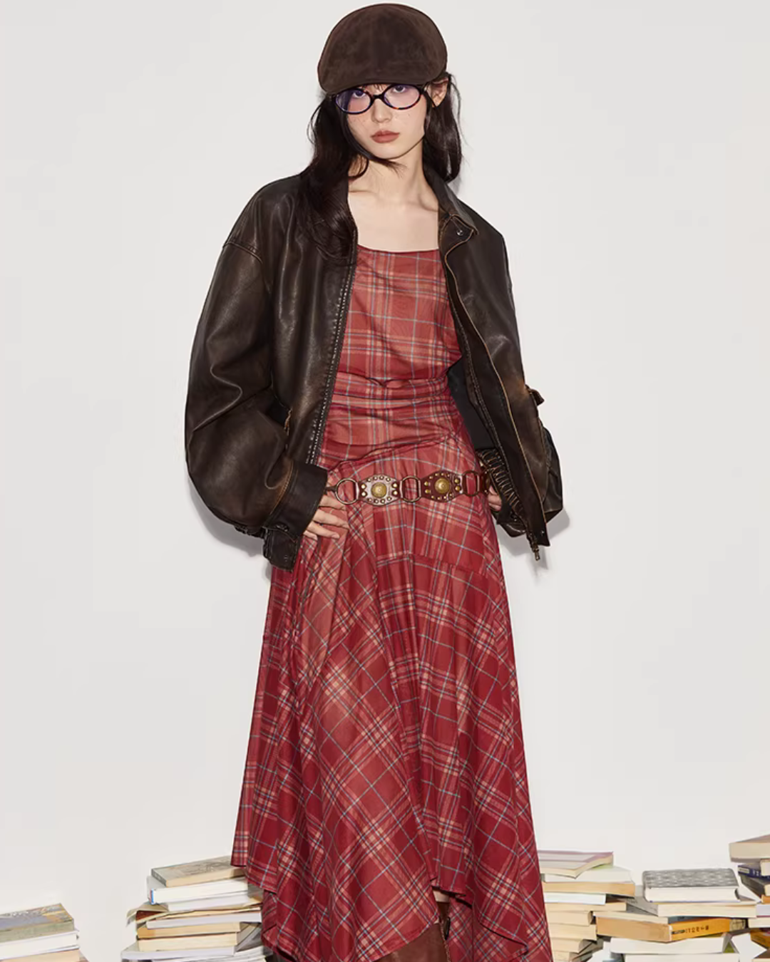 Vintage Plaid Suspender Dress BBK0001