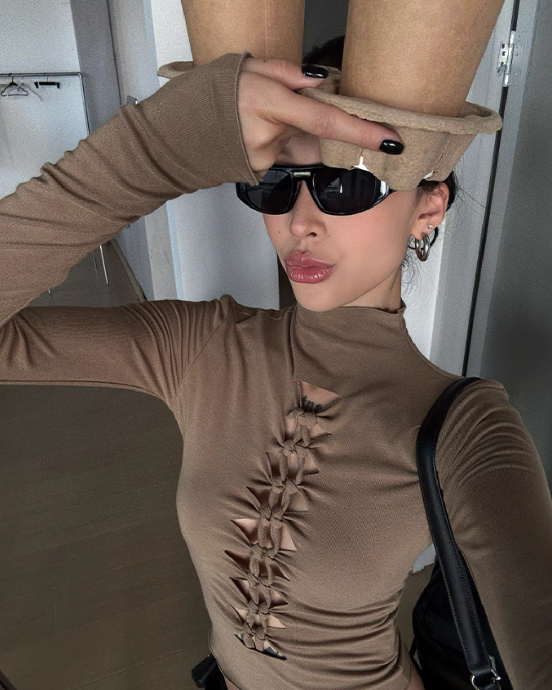 High Neck Ripped Design T-Shirt  ZRS0085