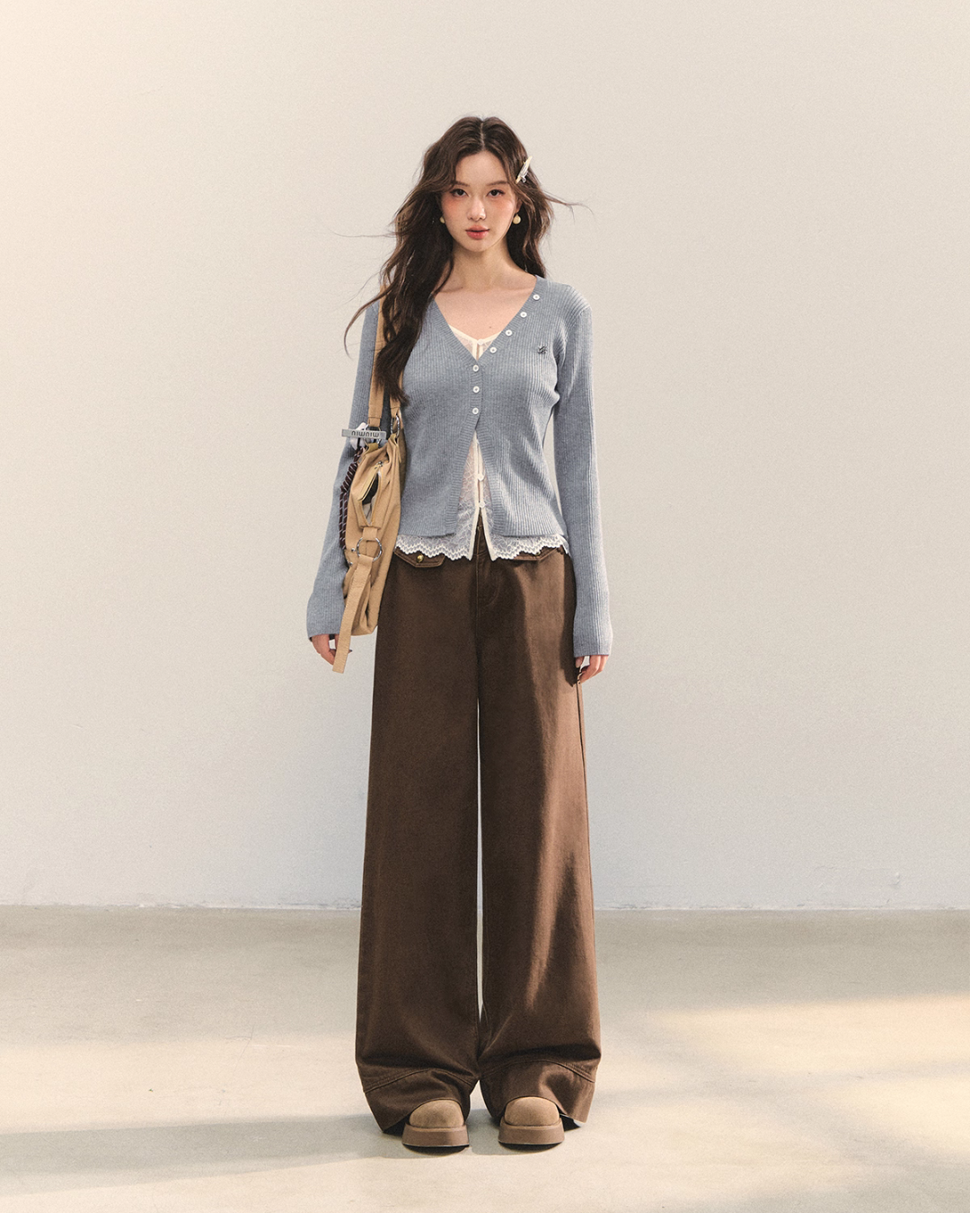 Fruit Print Long Sleeve Top / Wide Pants ASG0071
