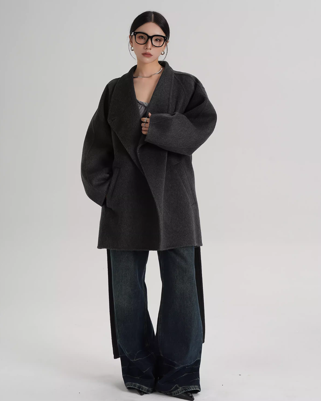 Mid Length Belted Wool Coat SRS0363