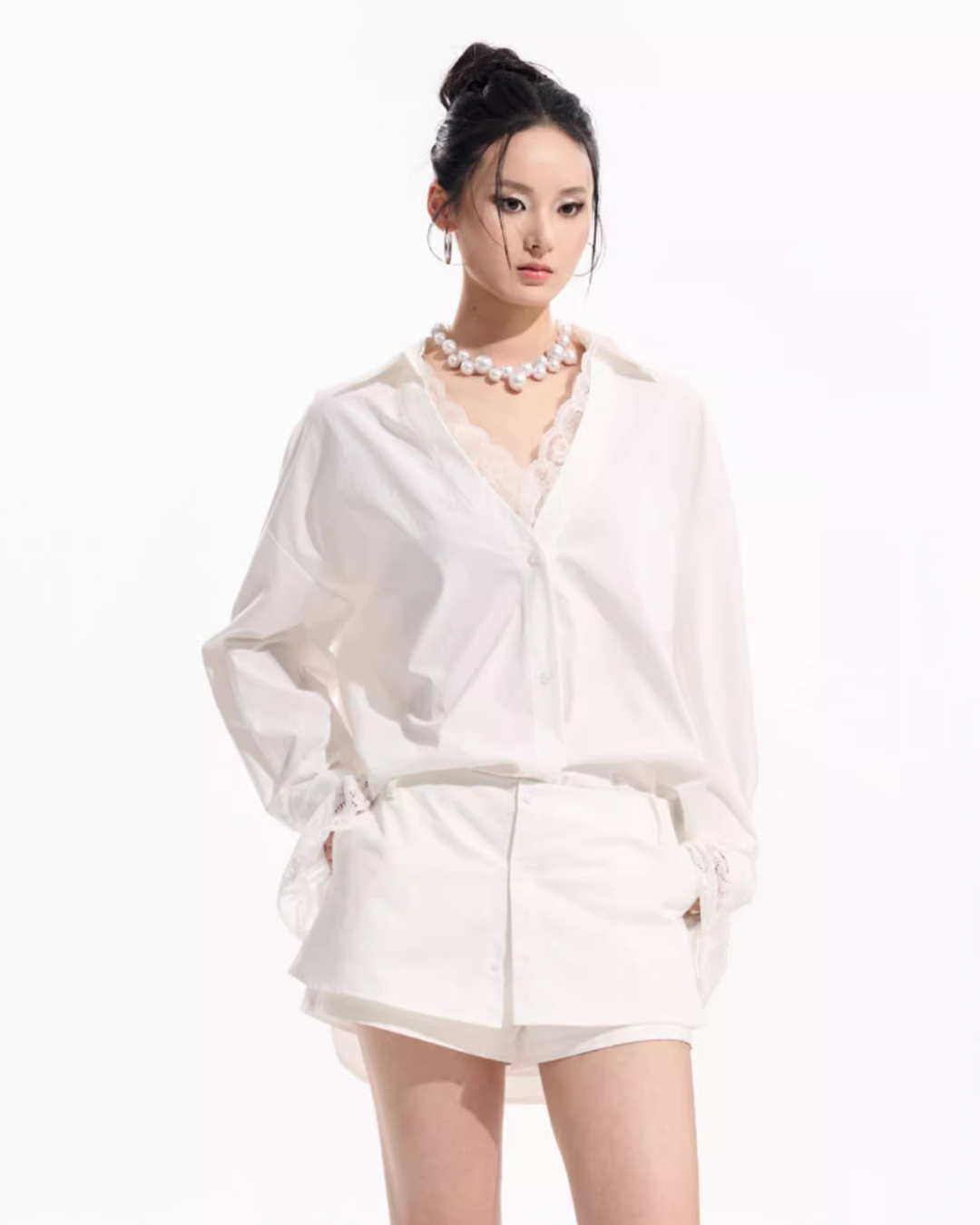 Vintage Lace Two-Piece Shirt / Shirt Skirt TUW0005