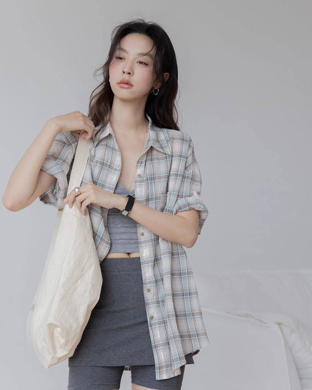 Plaid Half Sleeve Shirt VNS0019