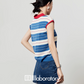Marine Sleeveless Knit Top / Denim Mini Skirt LLA0505
