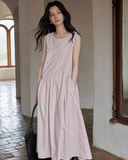 Asymmetrical Cotton Long Dress SMS0008