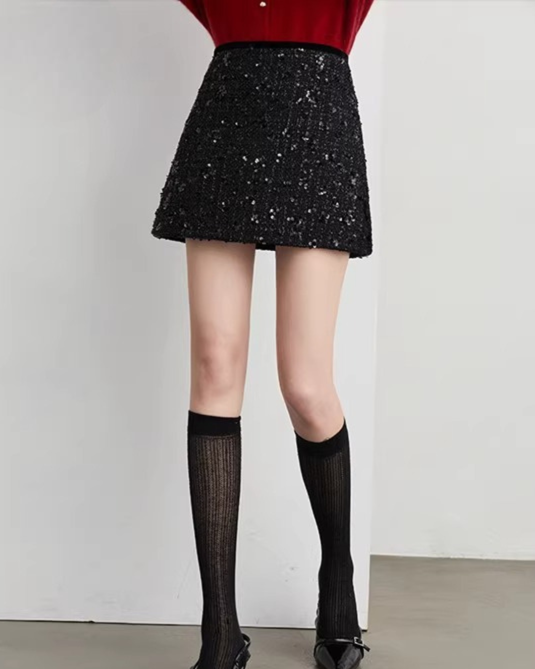 Champagne Tweed Mini Skirt DPY0077