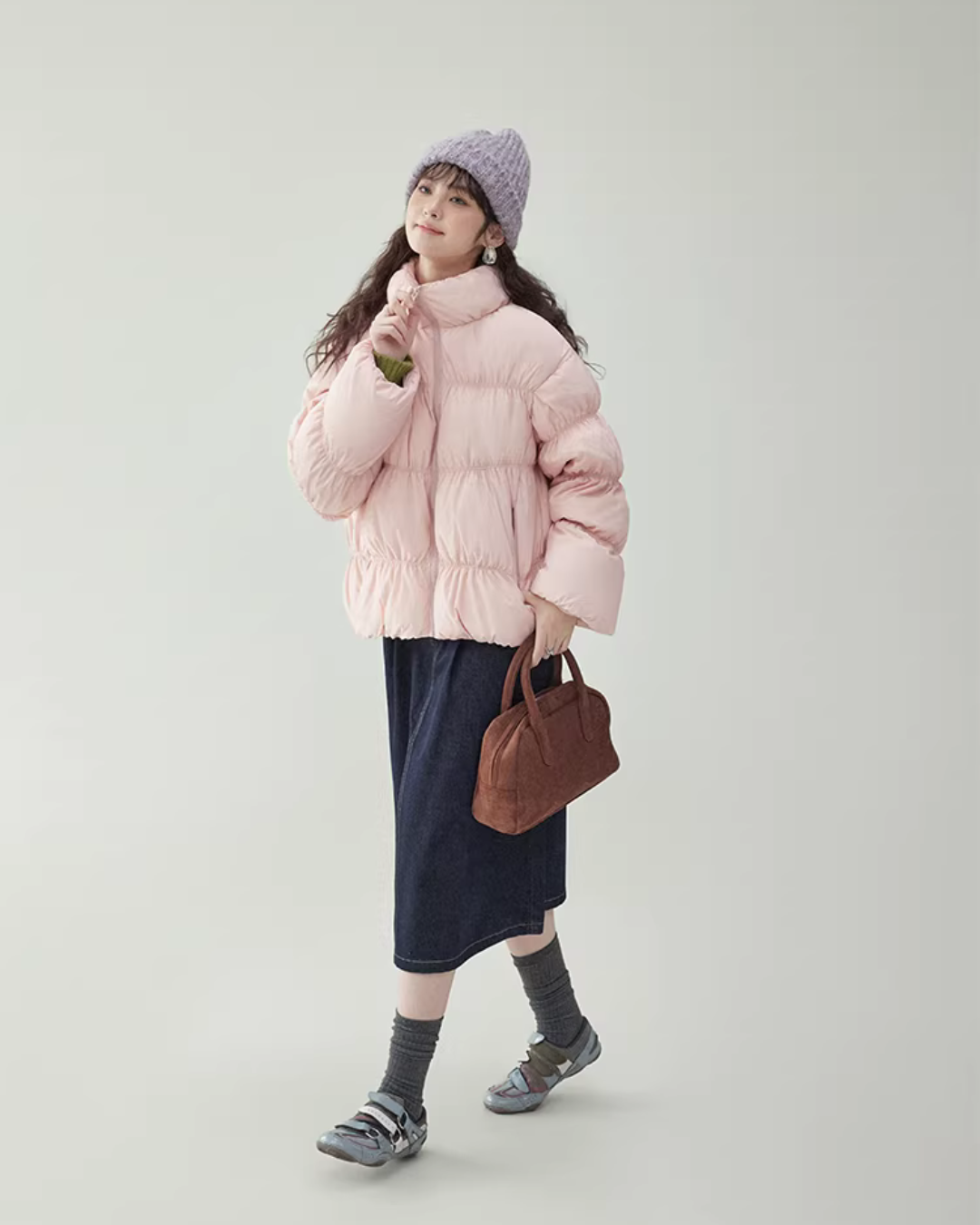 Stand Collar Fluffy Down Jacket AMU0043