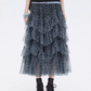 Mesh Cake Long Skirt SHN0036
