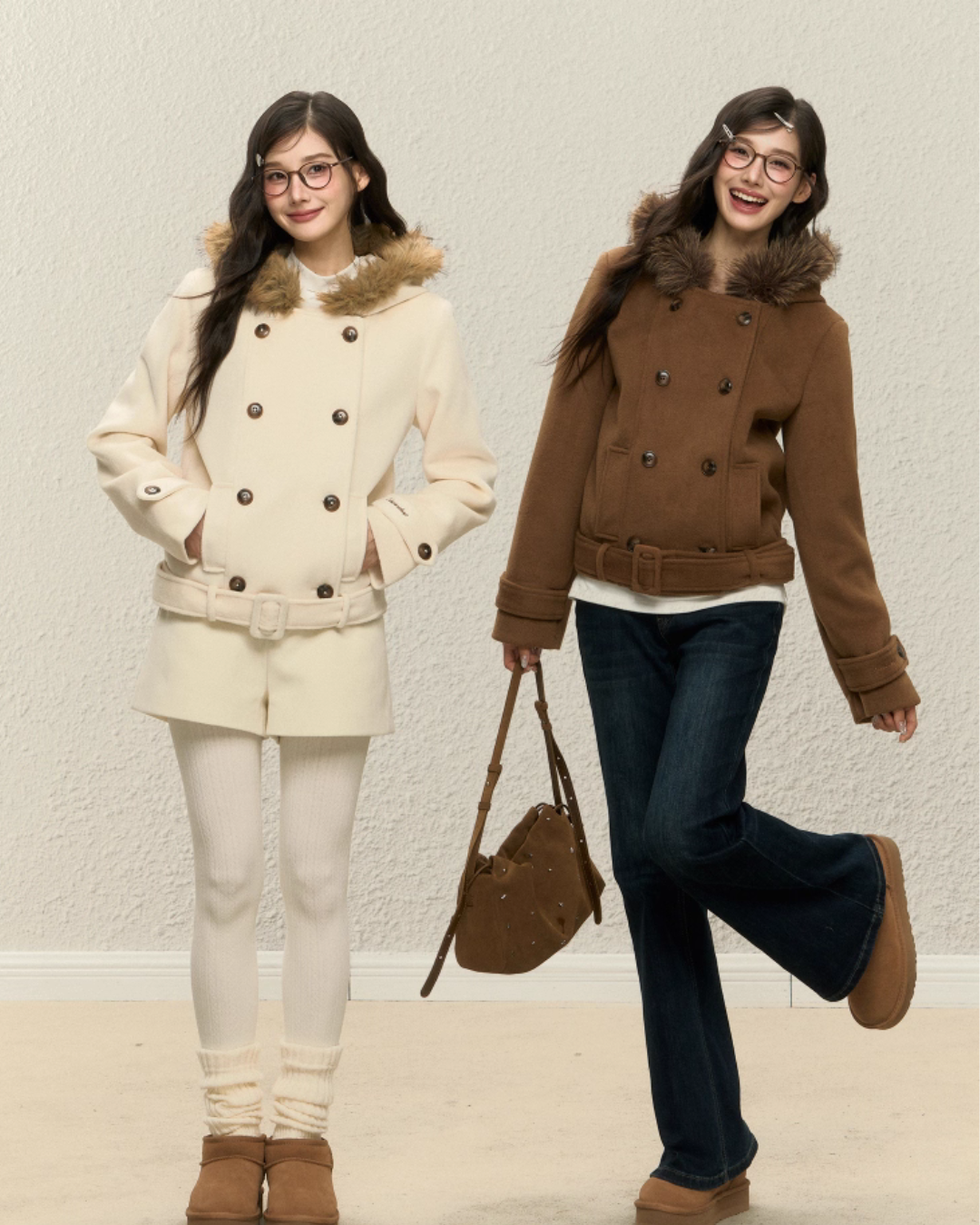 Double-Breasted Fur Coat ELS0019