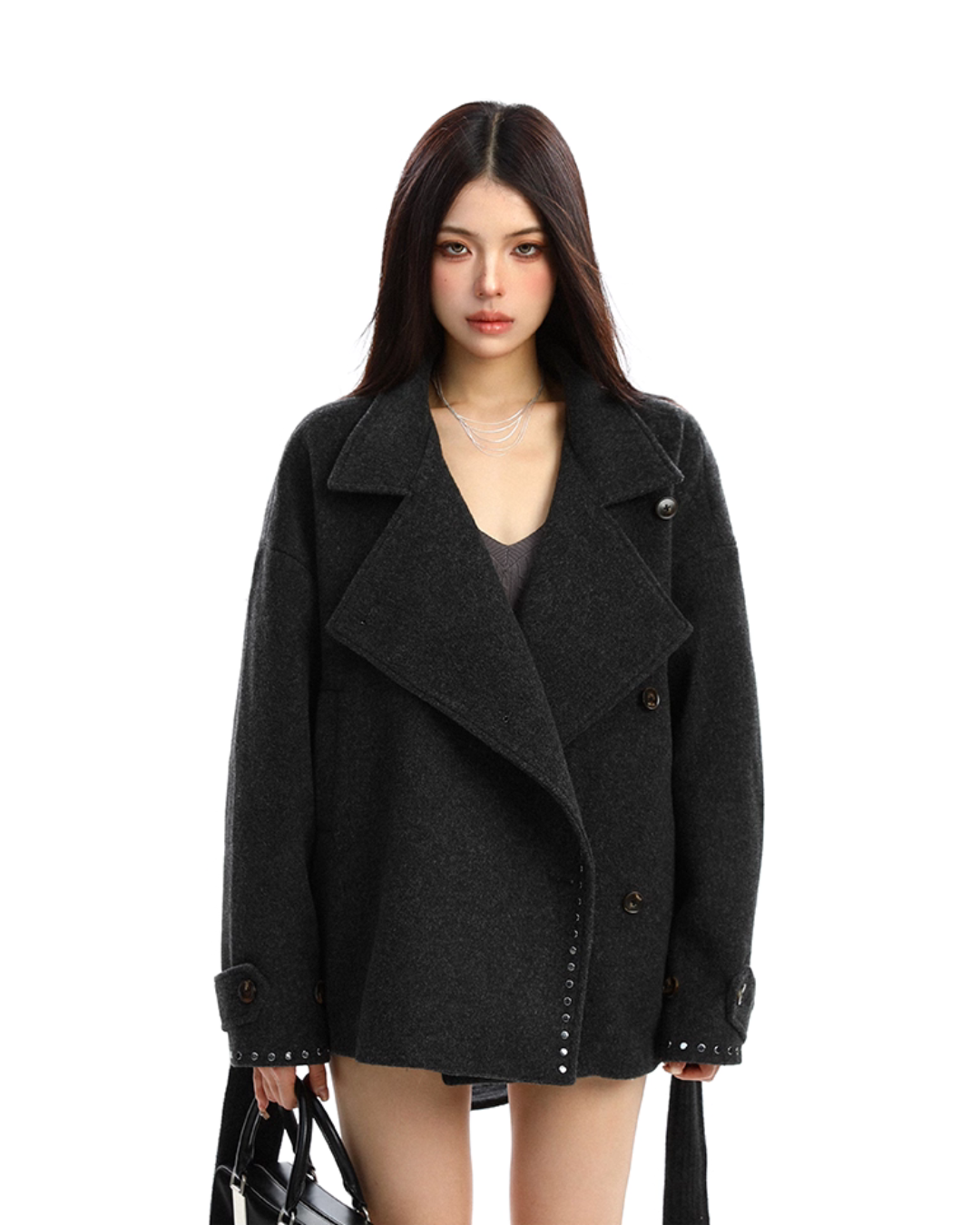 Stand Collar Mid-Length Coat BGS0035