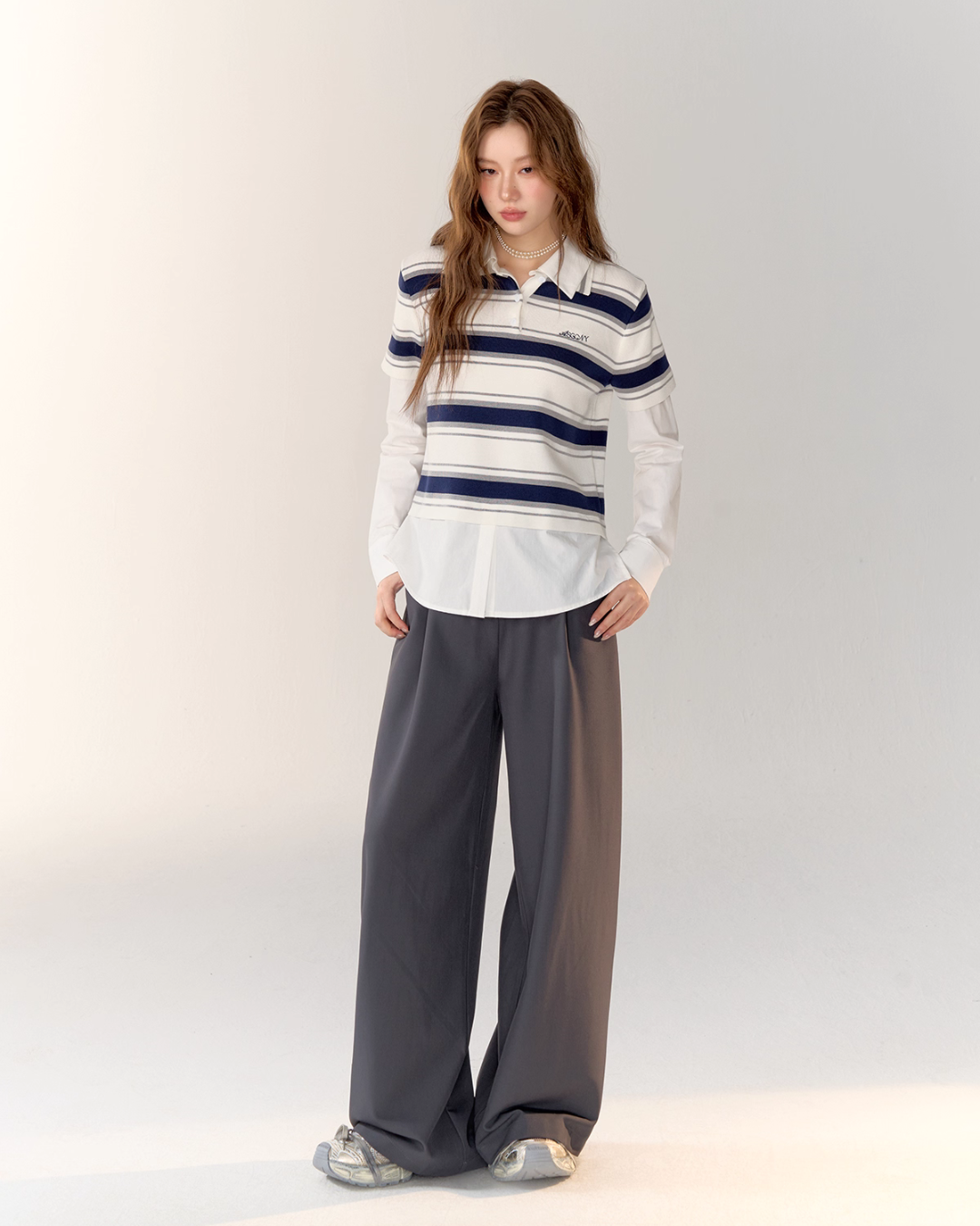 Race Ribbon Loose Slacks Pants ASG0061