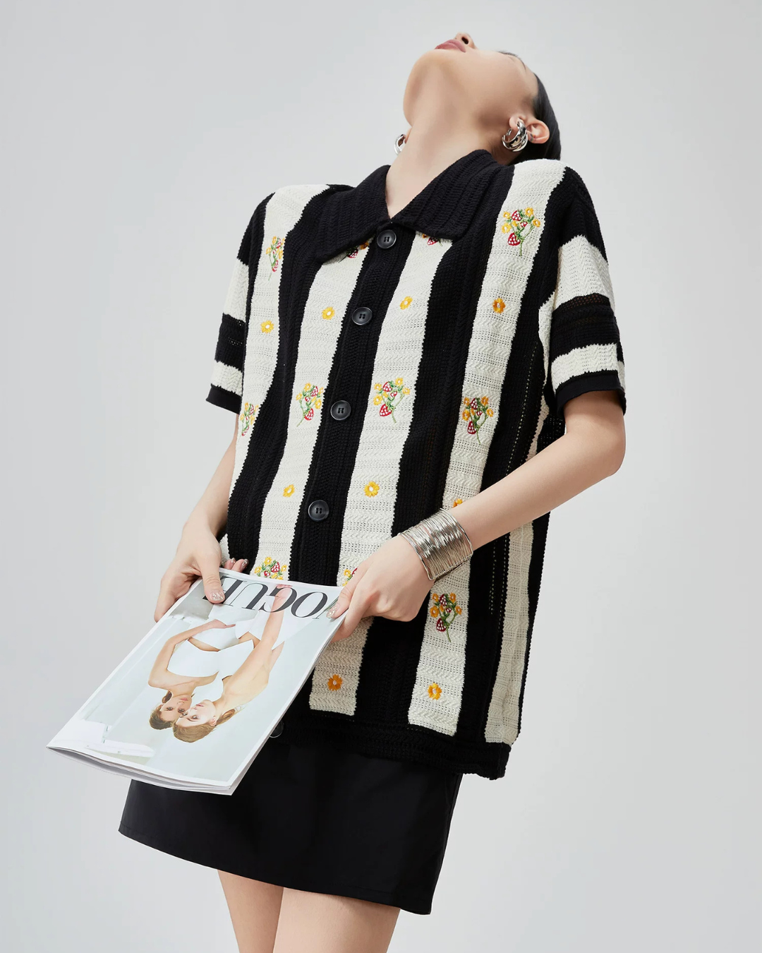 Retro Short-Sleeve Knit Shirt FER0145