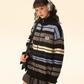 Retro Turtleneck Border Cardigan EZK0002