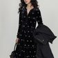 V-Neck Velvet Long Dress VAS0177