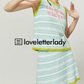 Blue Striped Summer Knit Vest / Skirt LLA0213