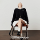 Side Line Black Top / Balloon Skirt Pants LLA0518