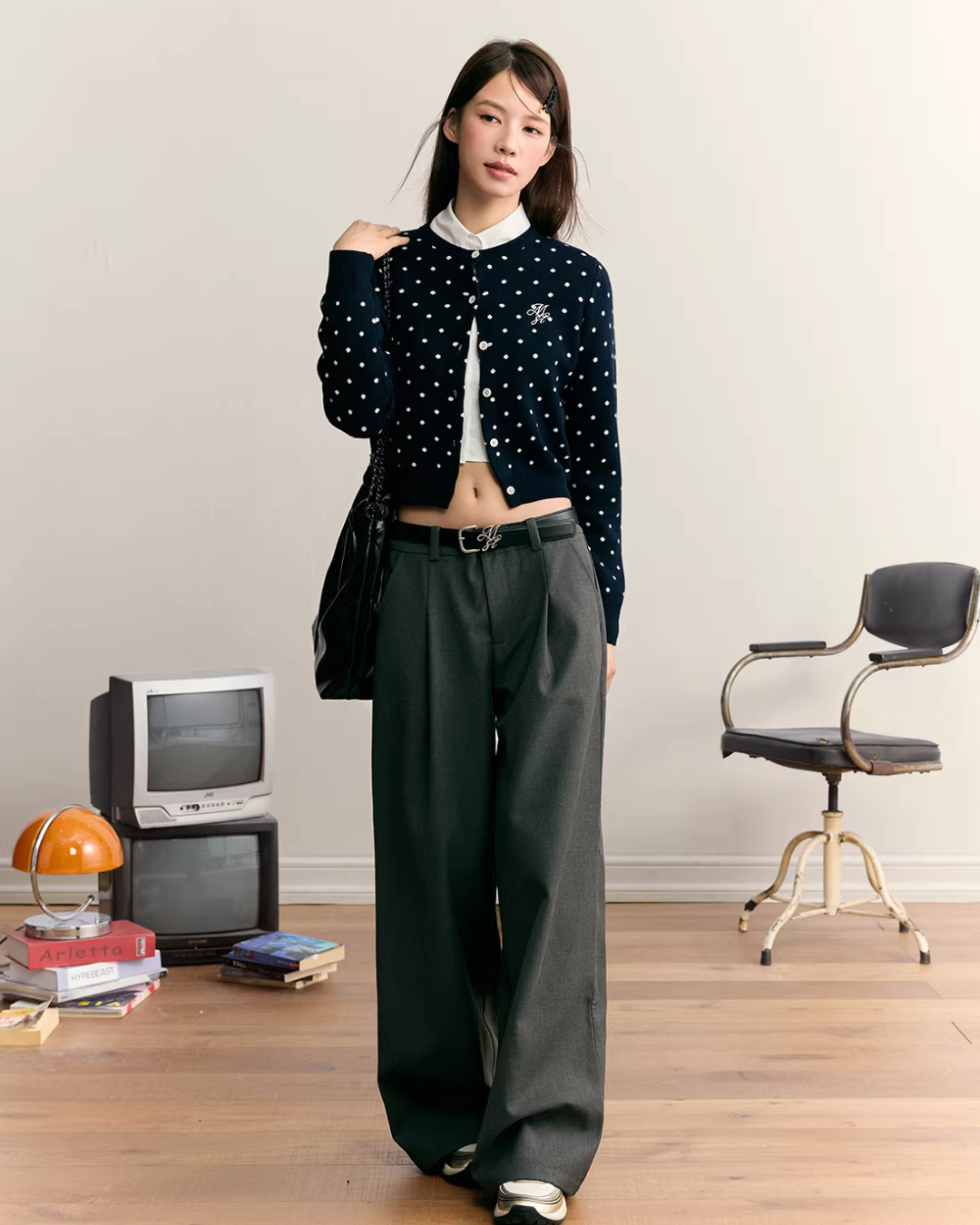 Polka Dot Round Neck Knit MST0003