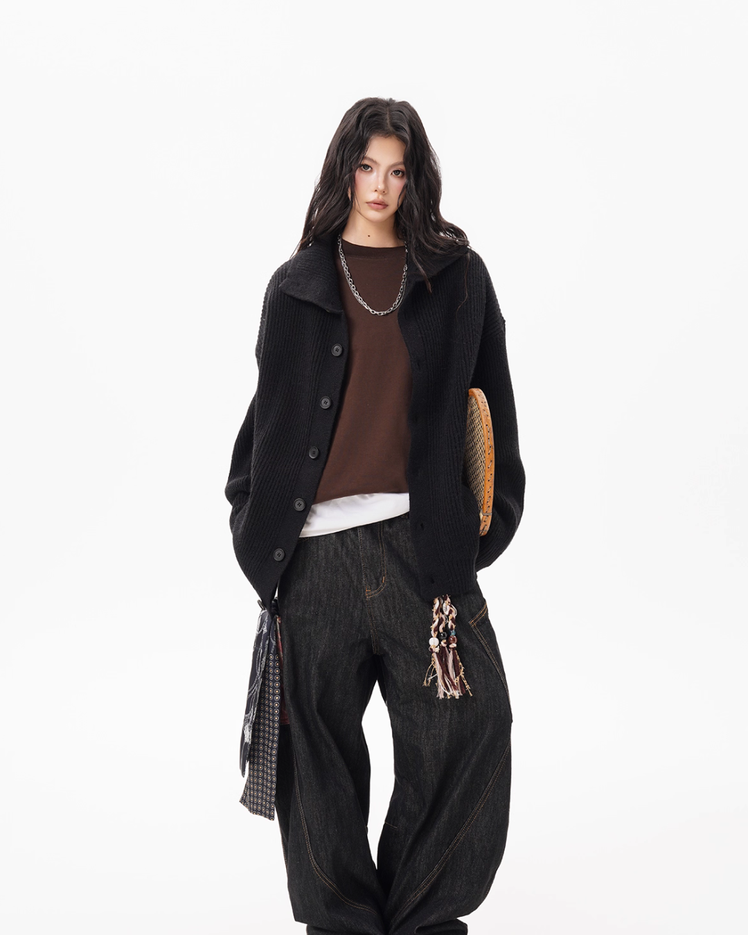 Stand Collar Knit Cardigan BWA0004