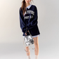 Retro Preppy Collar Sweat Tops / Mini Skirt ASG0009
