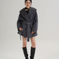 Open Collar Long Coat SRS0414