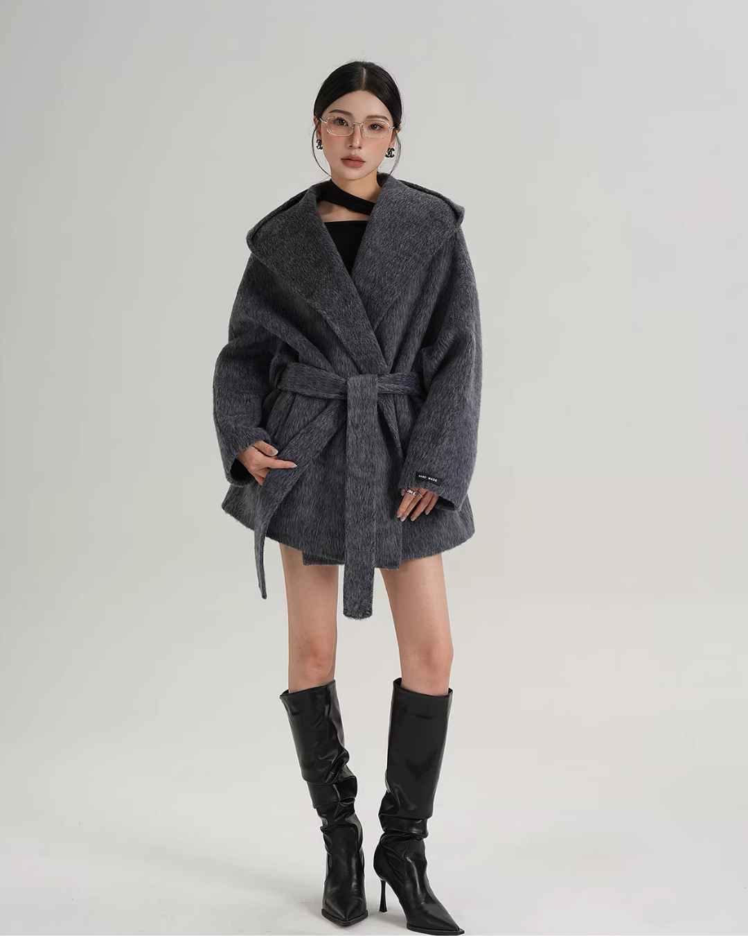 Open Collar Long Coat SRS0414