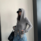 Snap Button Hooded Cardigan YLS1039