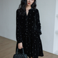 French Star Embroidery Velvet Dress VAS0128