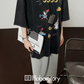 Vintage Print Short-Sleeve T-Shirt / Sweat Long Skirt LLA0653