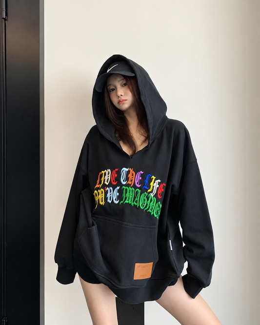 Key Neck Rainbow Logo Sweat Hoodie YLS1058