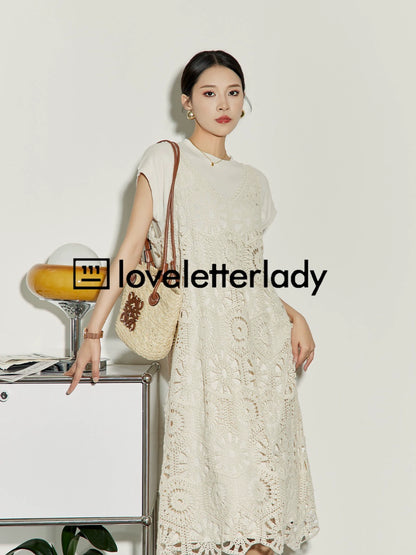 White Lace Crochet Vest / Tops LLA0184