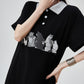 Cat Graphic Polo Long Dress FER0199