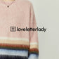 Pastel Striped Pullover Crewneck Knit LLA0391